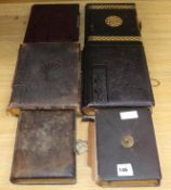 Five Victorian leather Carte de Visite photo albums