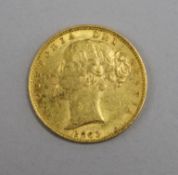 A Victoria gold sovereign, 1863, VF