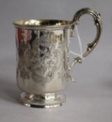 A Victorian silver christening mug, Henry Wilkinson & Co, Sheffield, 1874, 10.7cm, 3.5 oz.