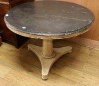 A painted circular breakfast table W.115cm