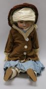 A German bisque head doll, eyes loose, 'GK 165/5