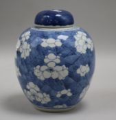 A Chinese blue and white jar, 18th/19th century