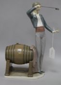 A large Lladro figure of a man with a sherry venencia height 35cm