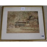 S. Suzuki and M. Kawakuba, two watercolours, View of temples at Nikko, 50 x 23cm and 22 x 30cm