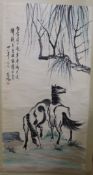 Two Chinese scrolls of horses