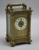 A brass carriage timepiece