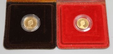 A QEII proof gold sovereign 1981 and a proof half sovereign, 1980