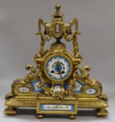 A French gilt metal mantel clock height 41cm width 37cm