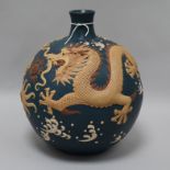 A large Chinese yixing pottery 'dragon' vase height 30cm