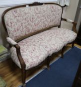 An upholstered French settee W.157cm.