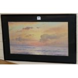 A.B. Cull, watercolour, Sunset over the sea, signed and dated 1929, 40 x 70cm