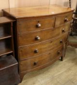 A Regency mahogany bowfront chest of drawers W.105cm