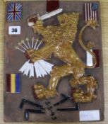 A commemorative glazed plaque of the ending of WWII height 32cm width 26cm