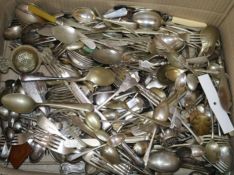 A quantity of mixed silver plated cutlery etc