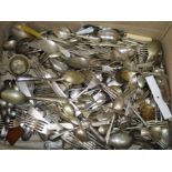A quantity of mixed silver plated cutlery etc