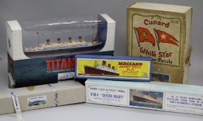 A boxed Chad Valley model of RMS Queen Mary, a boxed Meccano Dinky Toys no. 52 Queen Mary and