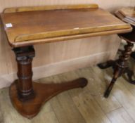 A Victorian mahogany adjustable bed table W.76cm
