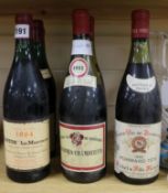 Seven assorted Burgundy wines including Pommard Tete 1952 (2) and Corton Jadof 1967