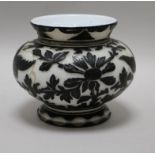 A Stevens & Williams black and white cameo vase, possibly Frederick Carder