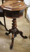 A Victorian rosewood teapoy W.46cm
