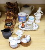 Two child's part tea dinner sets and mixed lustre ceramics