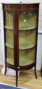An Edwardian inlaid mahogany bow-fronted display cabinet W:63cm