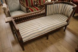 A Continental walnut day bed W.186cm