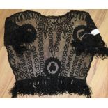 An Edwardian jet and fringed necklace blouse