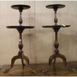 A pair of mahogany two tier wine tables W.40cm