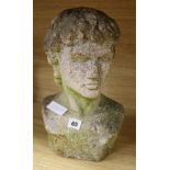 A terracotta bust of David height 36cm