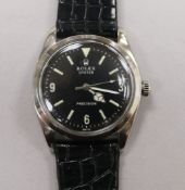 A gentleman's 1960's stainless steel Rolex Oyster Precision manual wind wrist watch, model no. 6424,