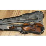 A Consen Voyages violin, cased with bow