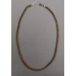 A 9ct gold curb link necklace, 45cm.