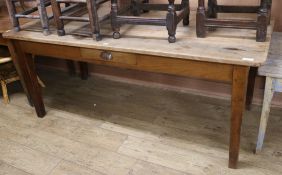 A cherrywood farmhouse table W.180cm