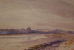 Brook Harrison, watercolour, view of Lancing College, 24 x 34cm, unframed
