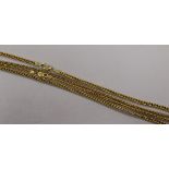 Two 9ct gold chains, 50cm & 66cm.