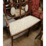 An Edwardian style salon sofa W.103cm