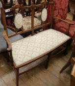 An Edwardian style salon sofa W.103cm