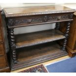 A carved oak buffet W.116cm