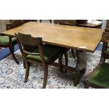 An oak refectory style table W.152cm.