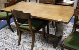 An oak refectory style table W.152cm.