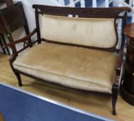 An early 20th century two seater sofa W.125cm