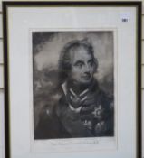 Josset after Beechey, mezzotint, portrait of a Vice Admiral Viscount Nelson, 48 x 35cm and 2 other