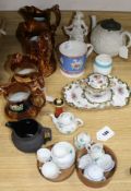 Two child's part tea dinner sets and mixed lustre ceramics