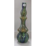 A Murano multi coloured double gourd glass vase height 47cm