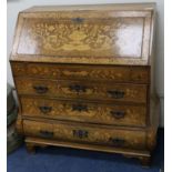 An 18th century Dutch marquetry bureau W.107cm