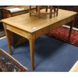 A French farmhouse table with two drawers W.150cm