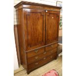 An early 19th century mahogany linen press W.134cm