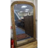 A large French antique mirror W.115cm