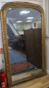 A large French antique mirror W.115cm